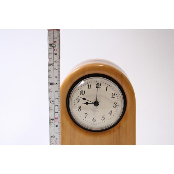 Light Brown, Wooden, Mantel Clock, Minimalistic, Shelf, Table, ~ 250507-WH 237 - Picture 3 of 4